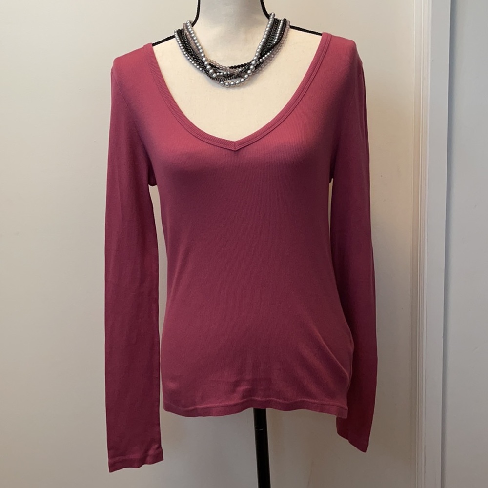 Halogen Ribbed V-Neck Tee